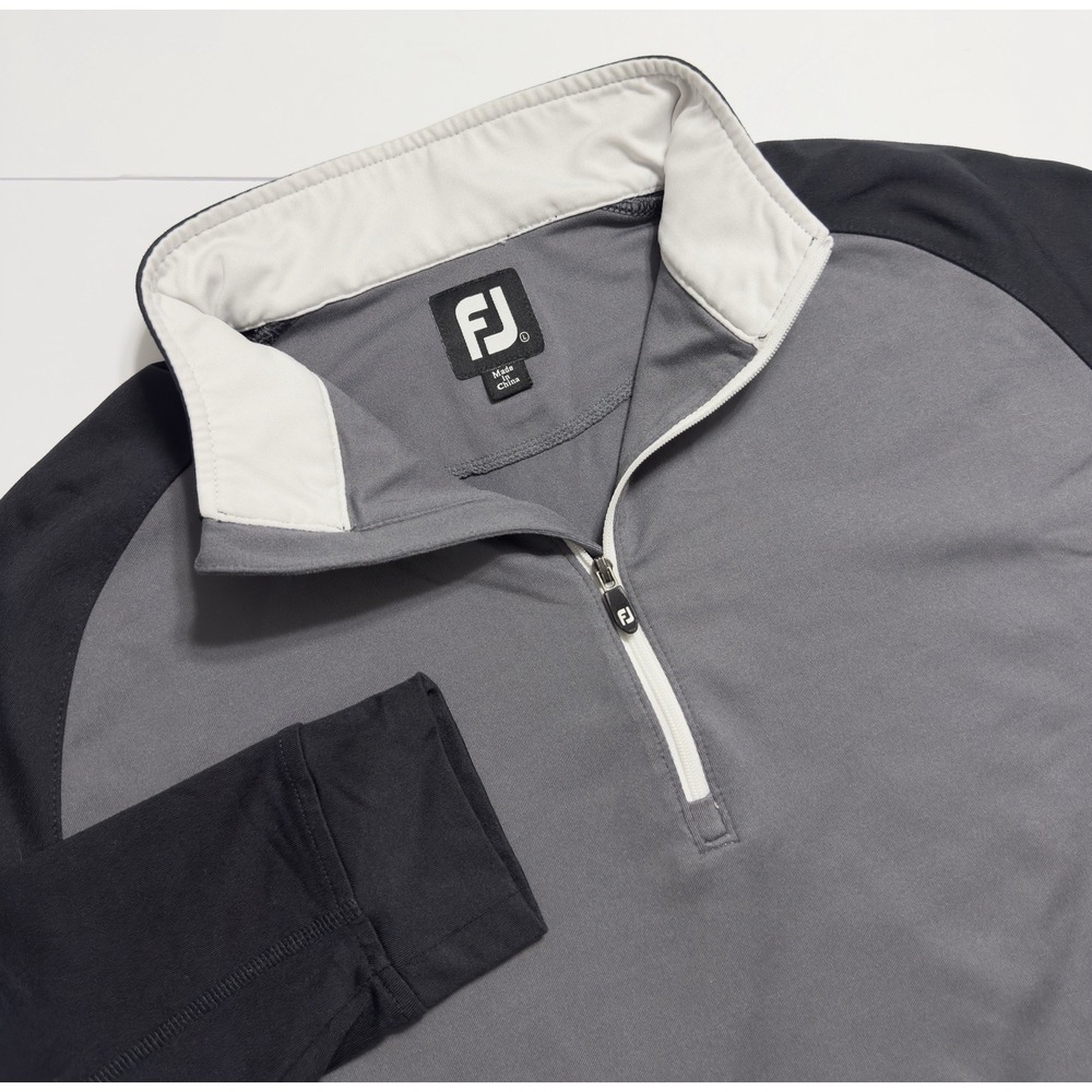 FootJoy FJ Mens 1/4 Zip Golf Pullover Jacket Black Performance Sweatshirt Size M